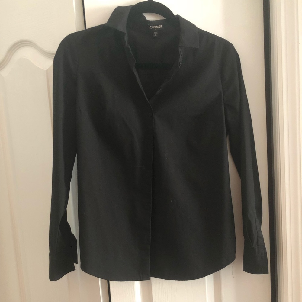 Black Express long sleeve collared shirt